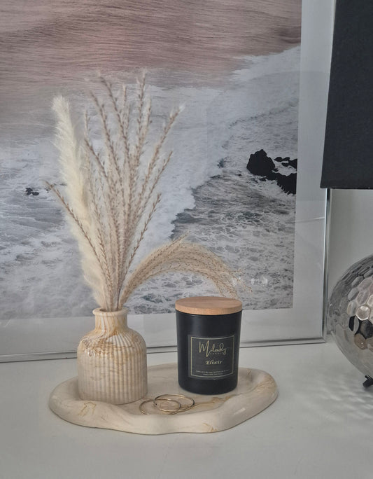 Ensemble Décoratif avec bougie parfumée (plateau + Vase + bougie parfumée)